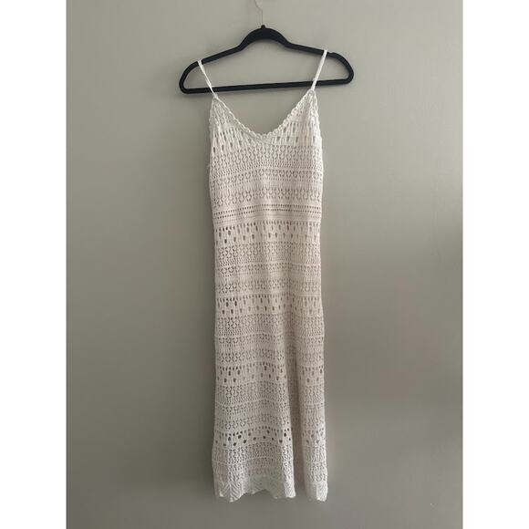 Freshman 1996 Dress M Boho Babydoll Y2K Fairy Cottagecore Crochet Maxi Sweater - Picture 7 of 14